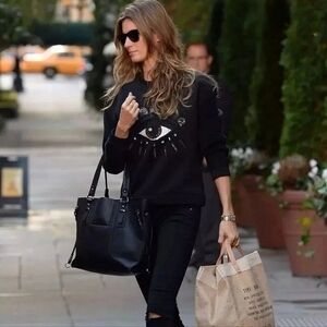 Kenzo Paris Eye 100% Cotton Black Sweatshirt Size XS